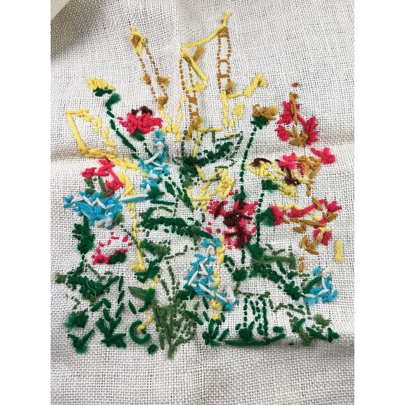 Crewel Marshland White Burlap Pillow Kit Started Unfinished Creative Stitchery - Picture 8 of 8